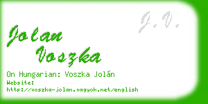jolan voszka business card